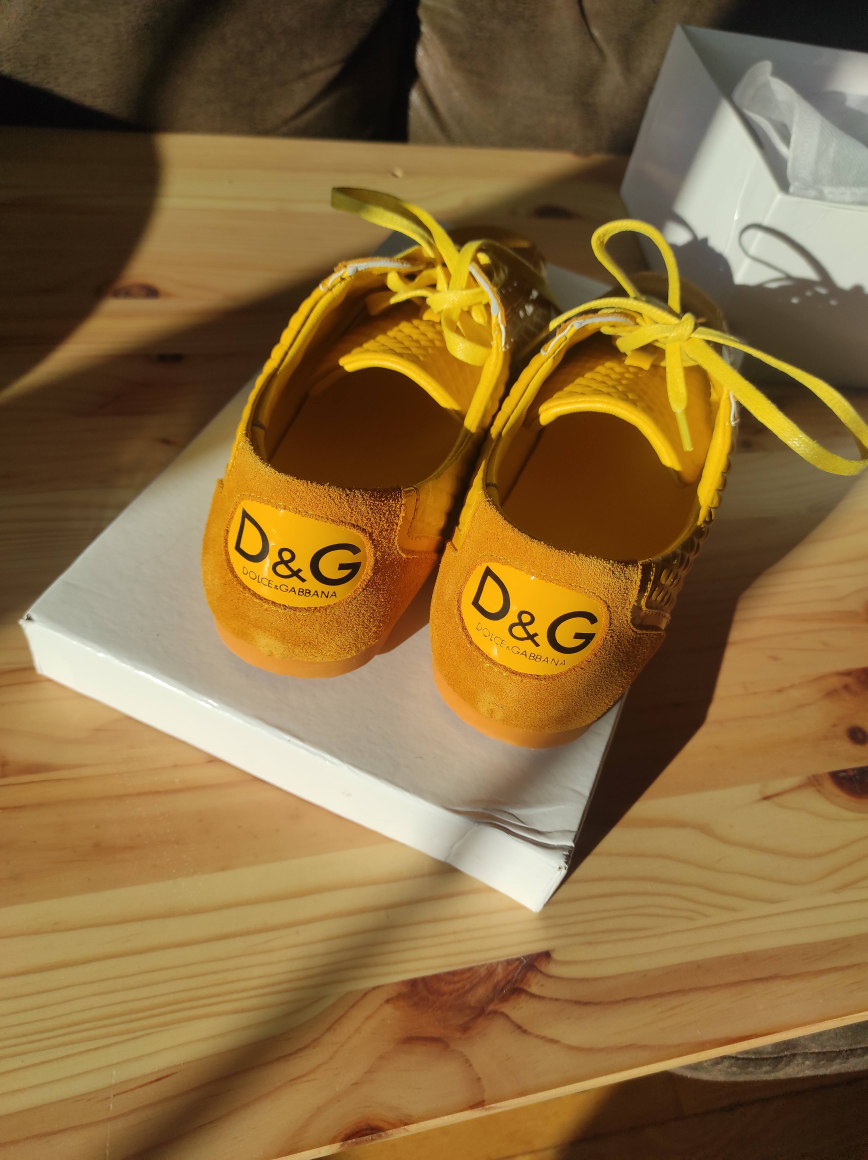 Dolce & Gabbana Yellow Leather Sneakers - photo 3
