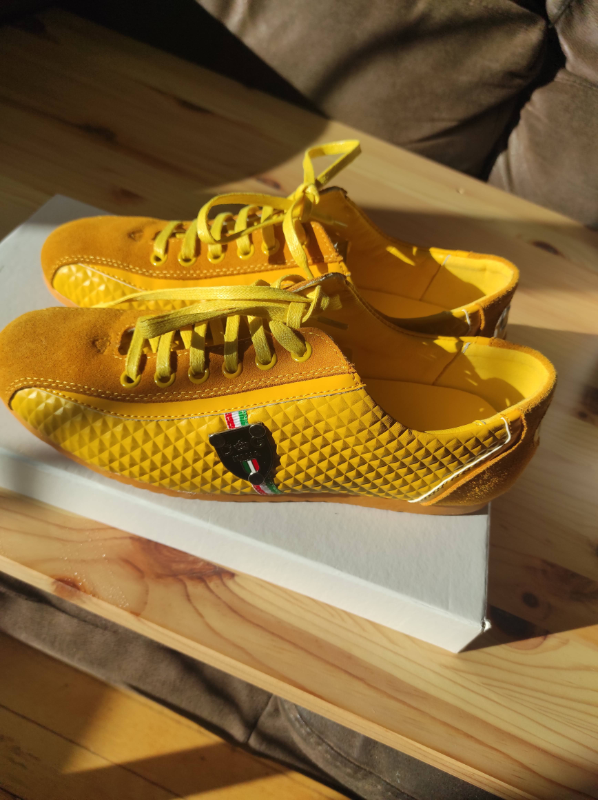 Dolce & Gabbana Yellow Leather Sneakers