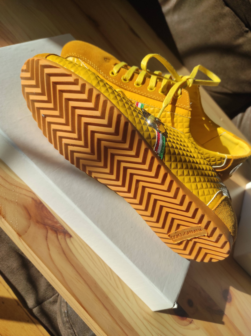 Dolce & Gabbana Yellow Leather Sneakers - photo 4