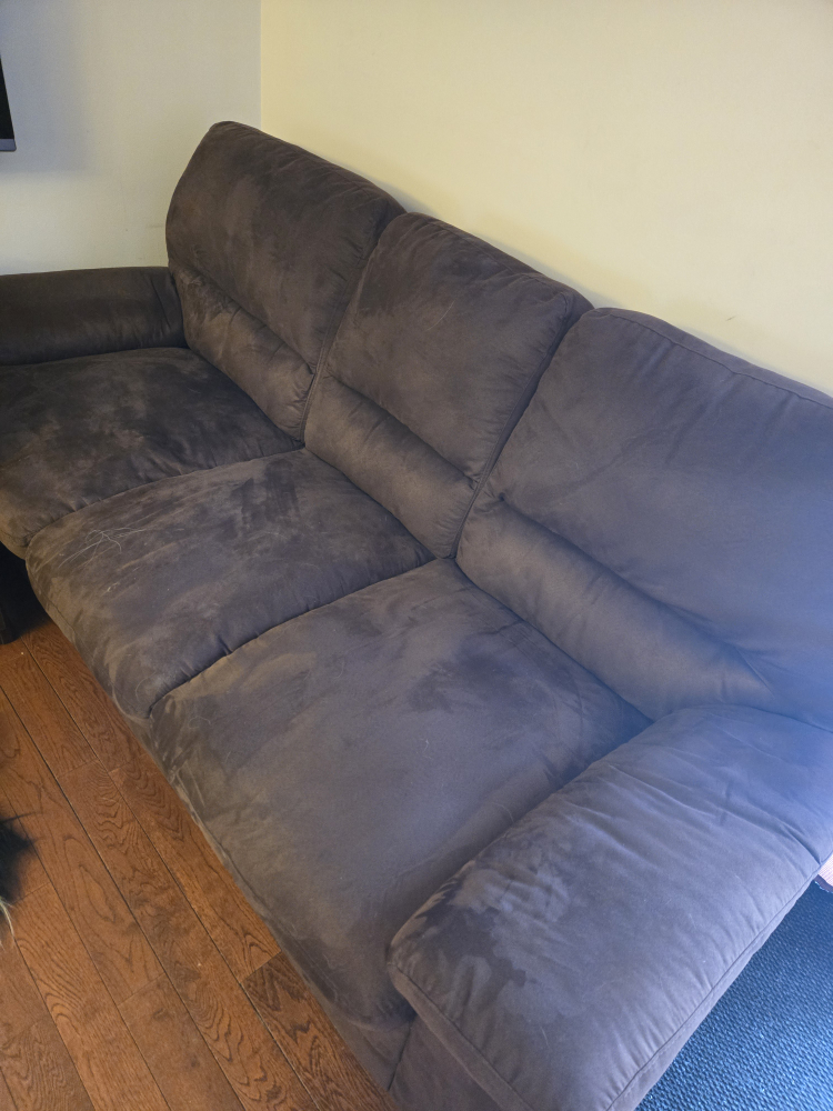 Brown Microsuede Couch