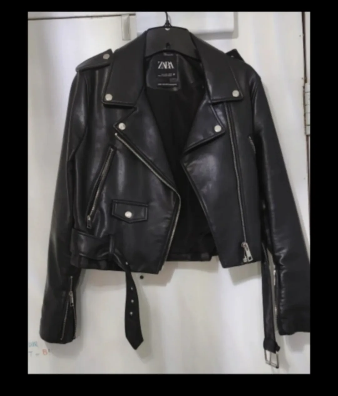Zara Kids Black Faux Leather Jacket image indicator(2)