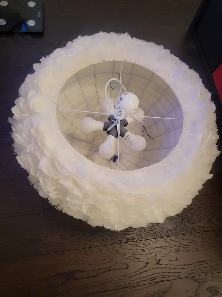 Unique White Feather Chandelier image indicator(2)