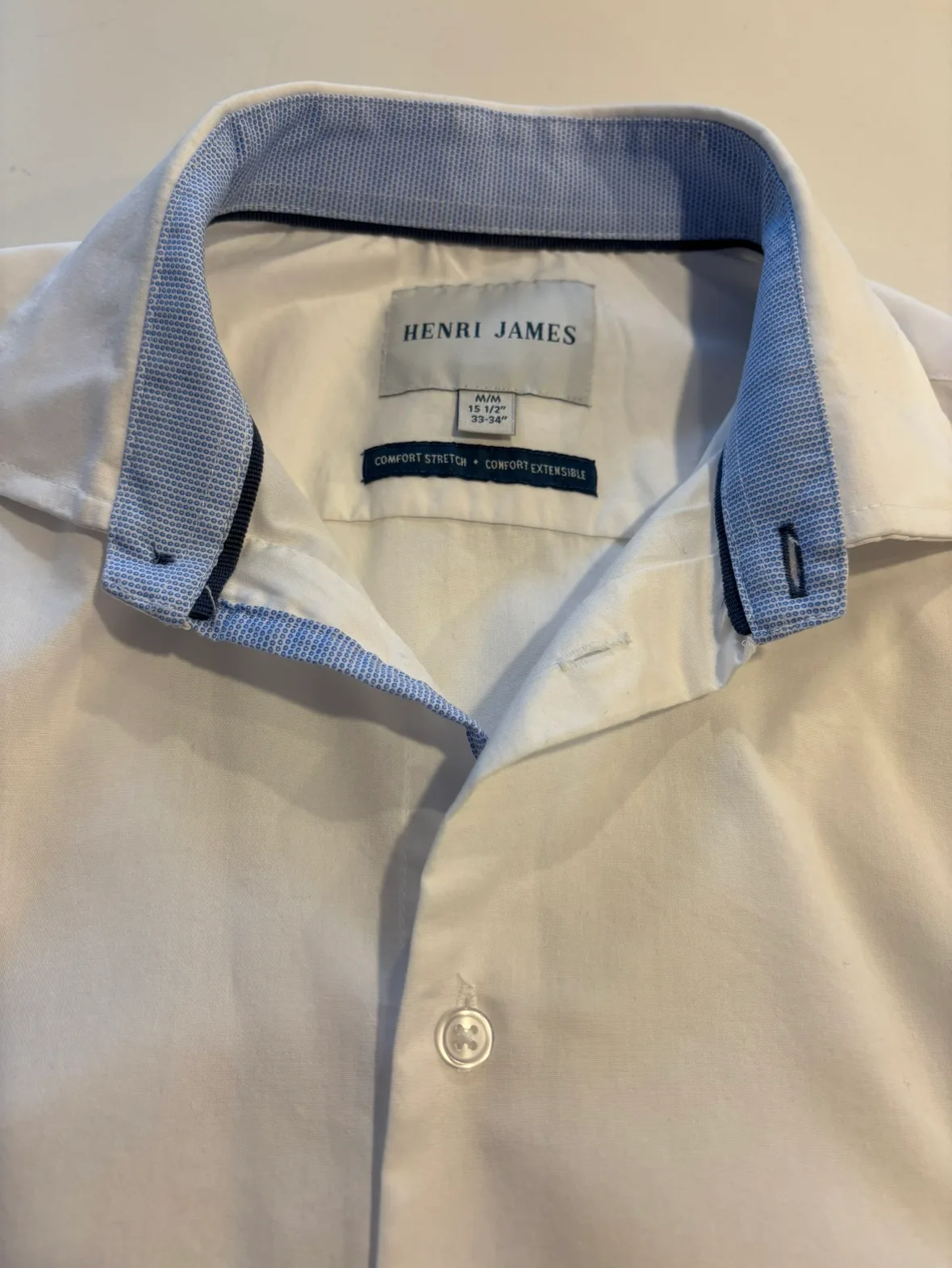 Men’s Henri James White Dress Shirt - Size M/M image indicator(3)