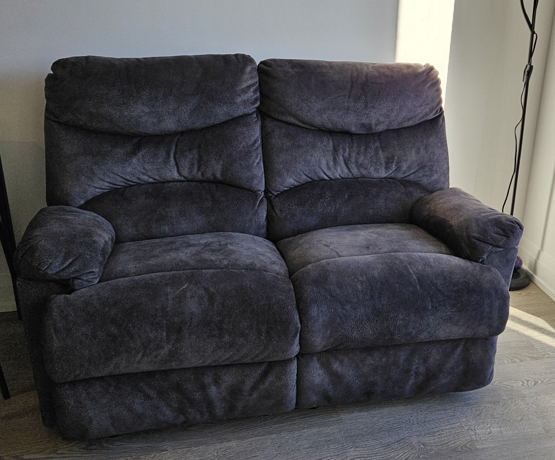 Dark Grey Recliner Loveseat