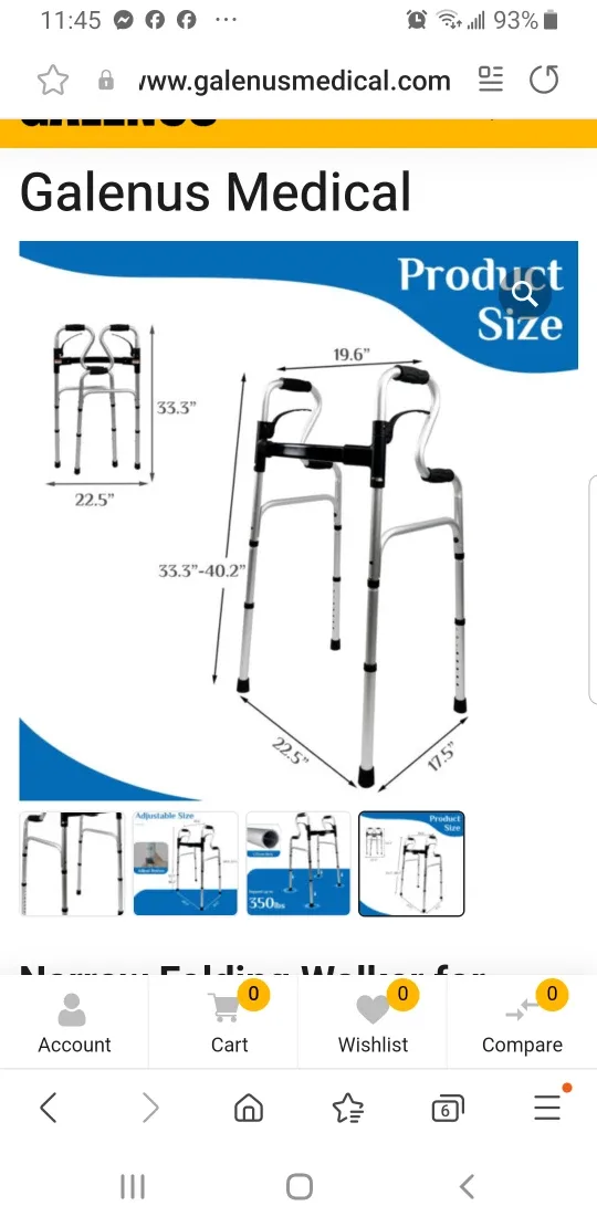 narrow 3 in 1 folding walker brand new image indicator(2)