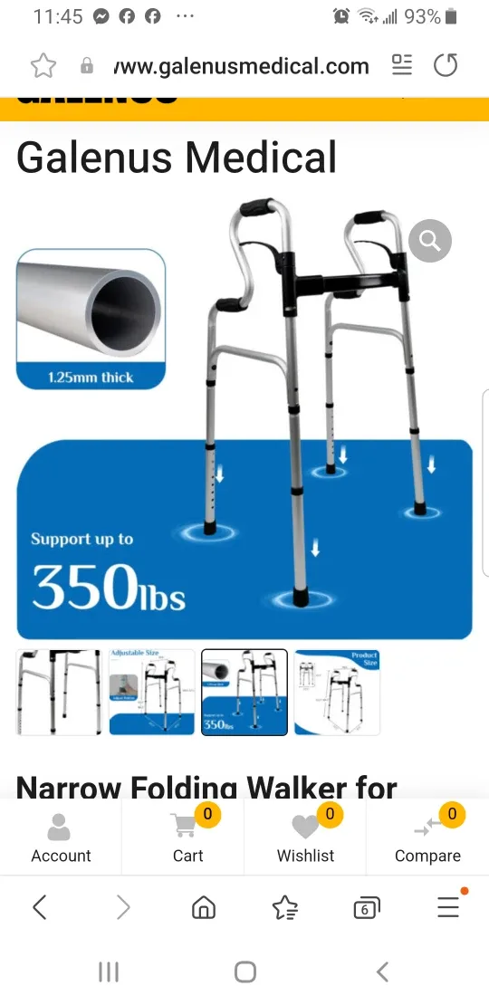 narrow 3 in 1 folding walker brand new image indicator(3)