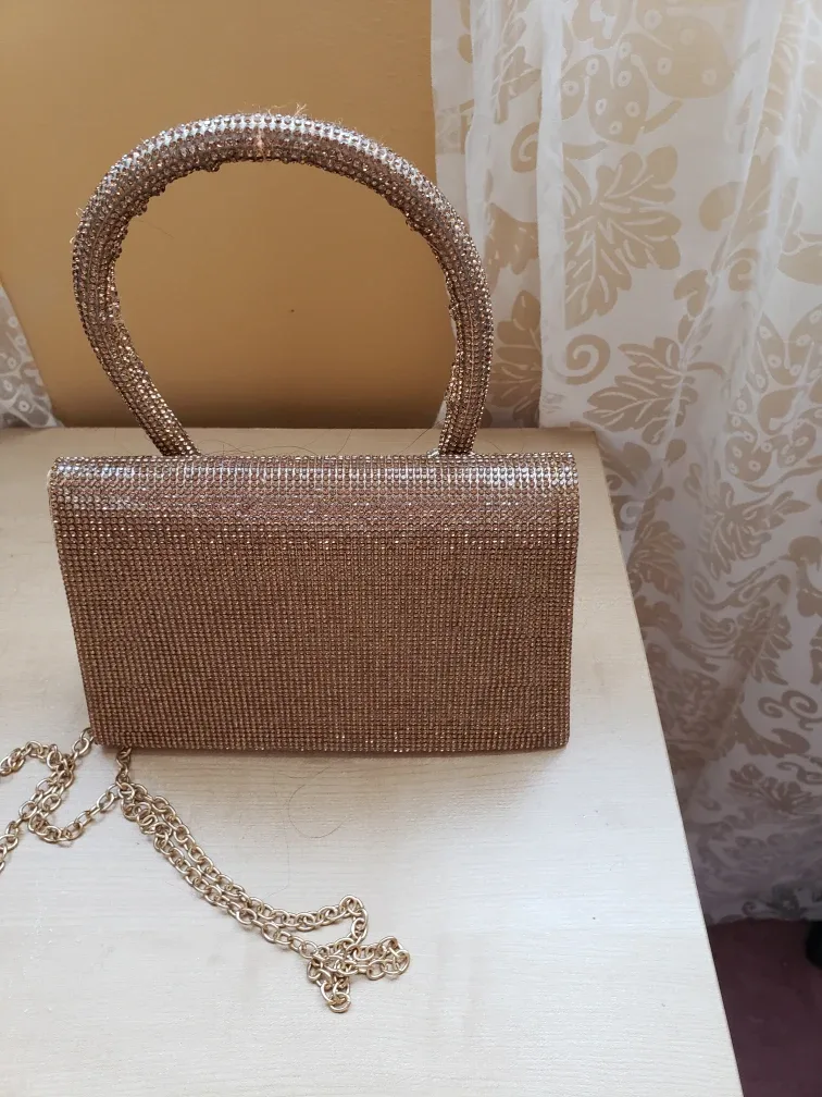 Rhinestone Gold Evening Clutch image indicator(2)