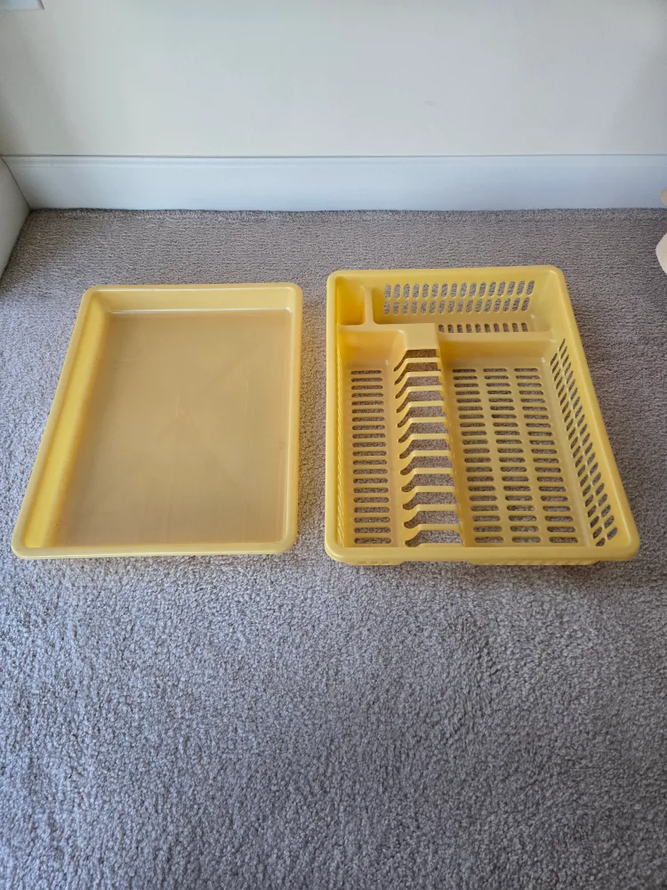 Yellow Plastic Dish Drying Rack with Tray image indicator(2)