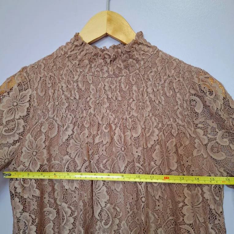 Women's High Neck Lace Blouse (S/P) - Cable & Gauge image indicator(2)