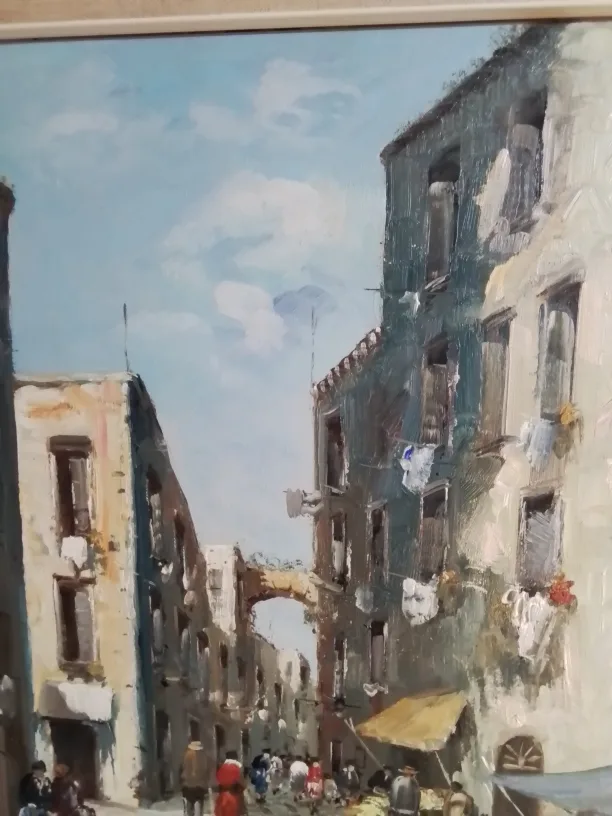 Original Oil Painting of Italian Street Scene by Clutterbuck image indicator(5)