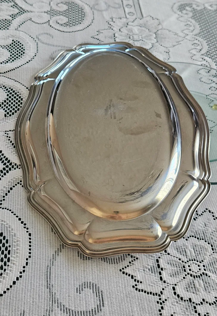 Vintage Guy Degrenne Silver Plated Oval Serving Tray image indicator(4)