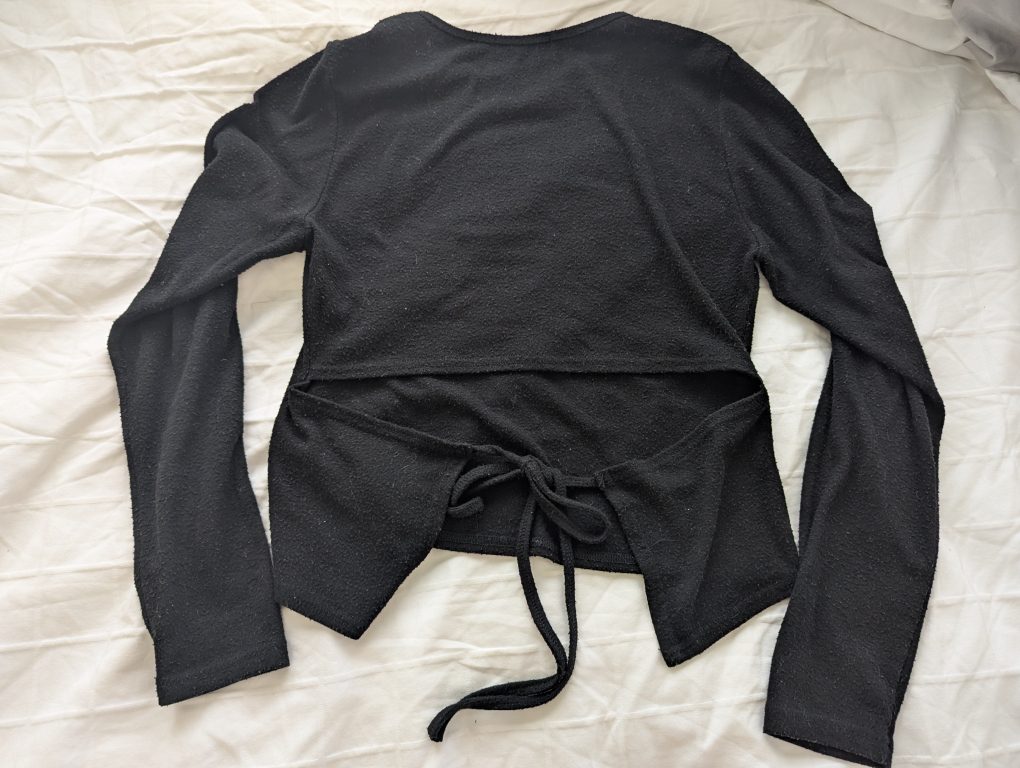 Oak + Fort Black Tie-Back Long Sleeve Top - photo 2
