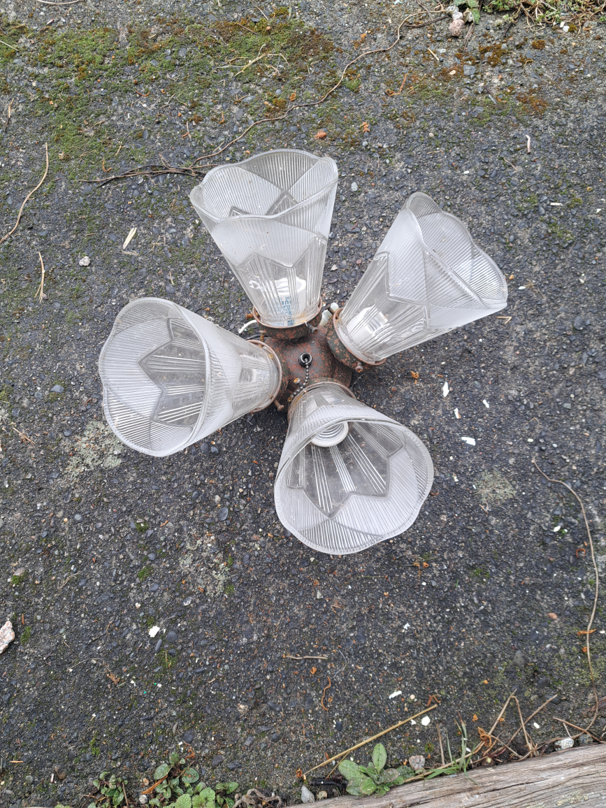 Vintage Four-Light Glass Fixture