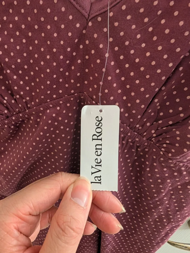 NEW La Vien Rose Polka Dot Slip Dress/Nightie - Size M image indicator(2)