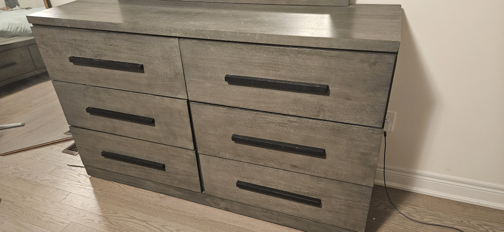 Grey 6-Drawer Dresser with Mirror - photo 3
