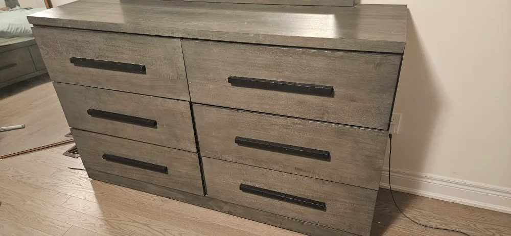 Grey 6-Drawer Dresser with Mirror image indicator(3)