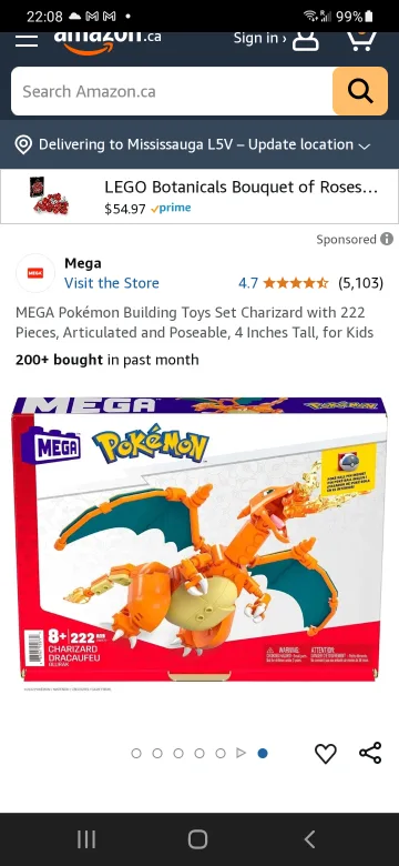 New MEGA Pokémon Charizard Construction Set (222 pieces) image indicator(3)