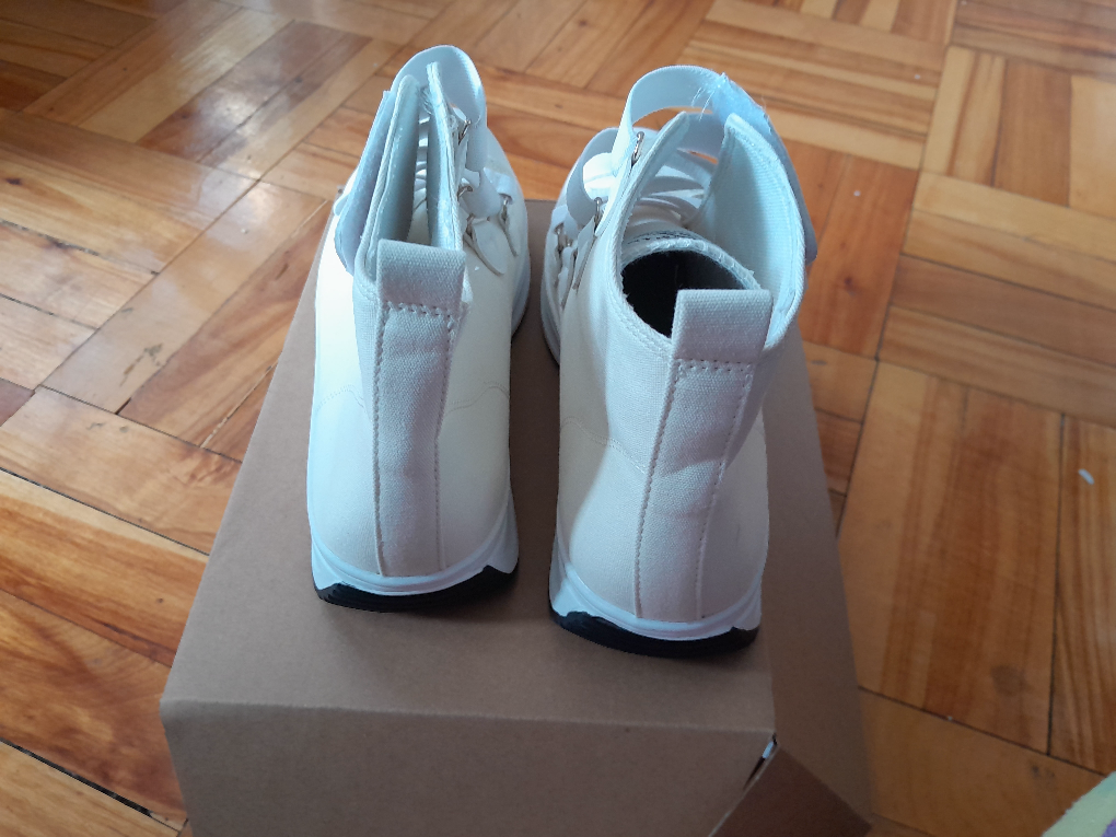 Women's White High-Top Canvas Sneakers - photo 2