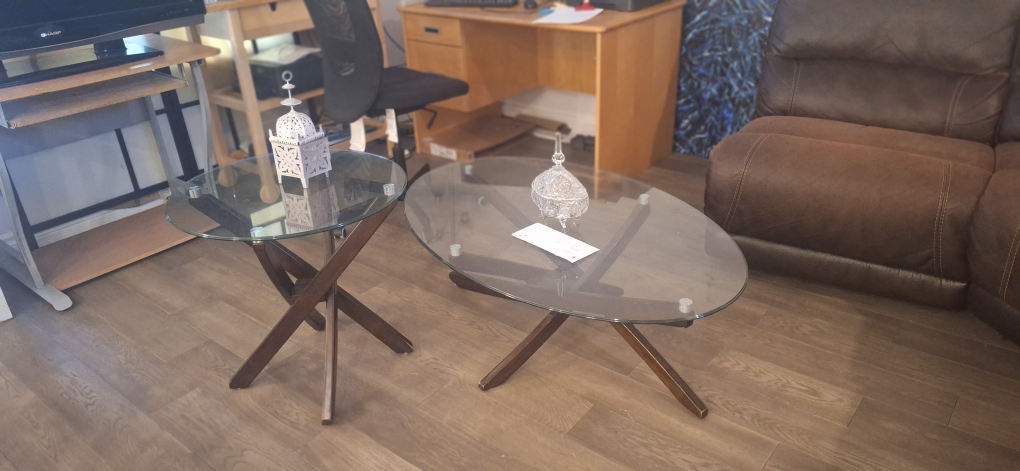 Glass Top Coffee Table and End Table Set