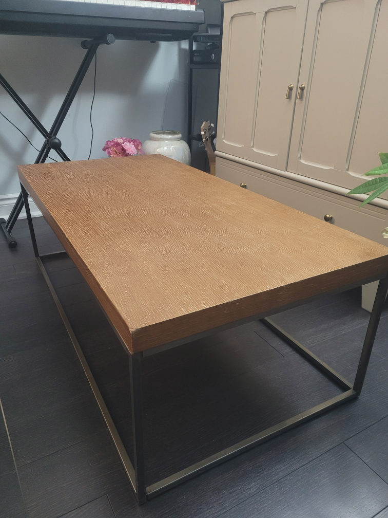 Modern Wood and Metal Coffee Table