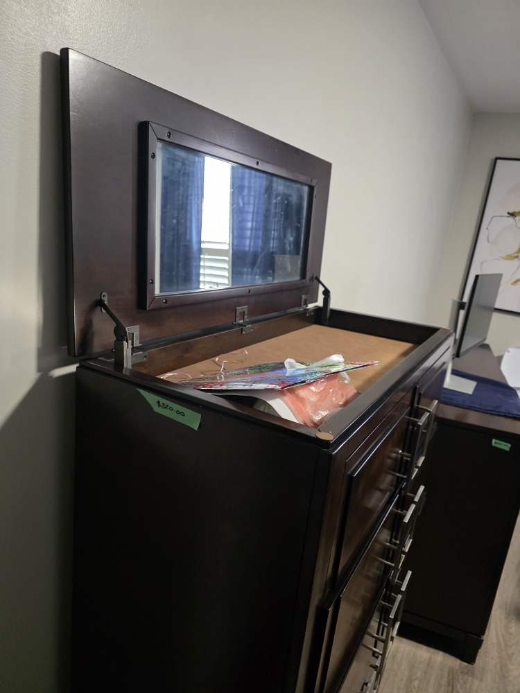 Dark brown dresser with mirror - photo 2