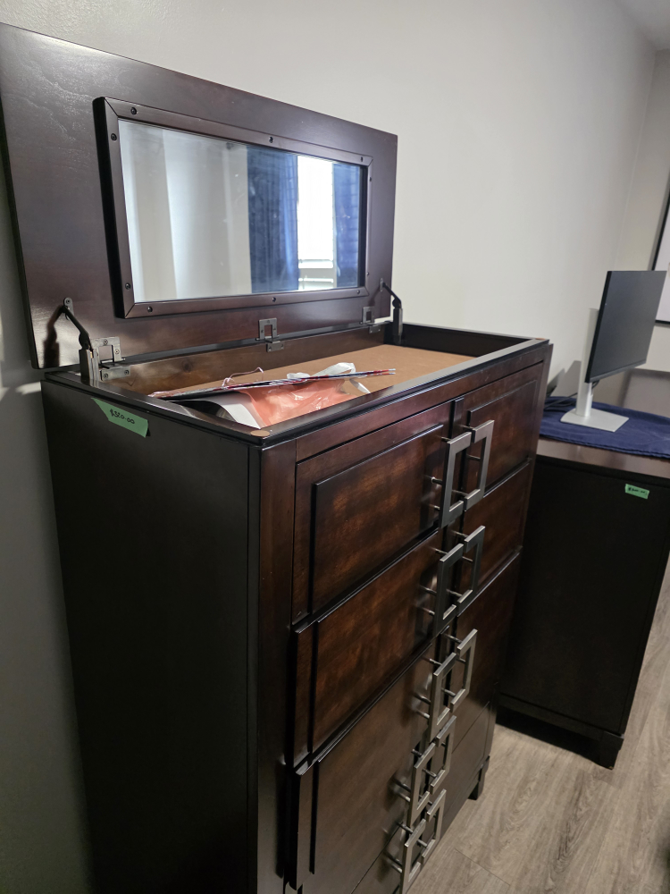Dark brown dresser with mirror - photo 3