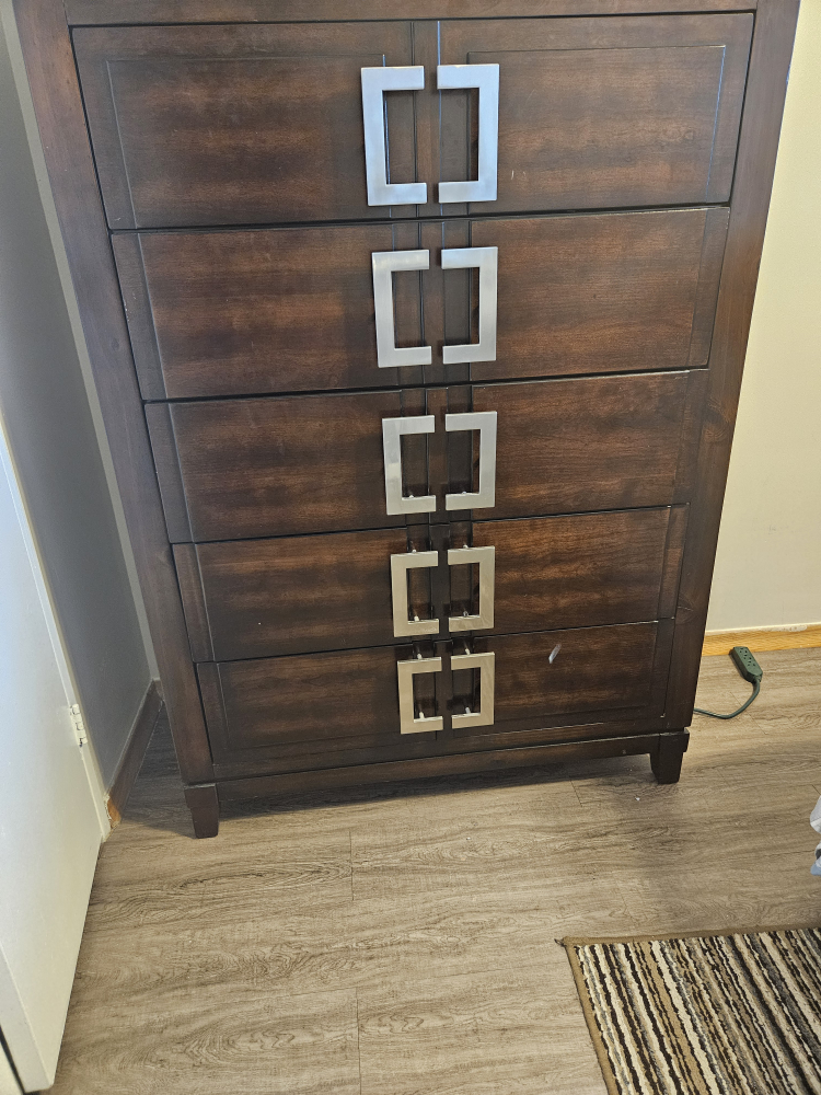 Dark brown dresser with mirror - photo 5