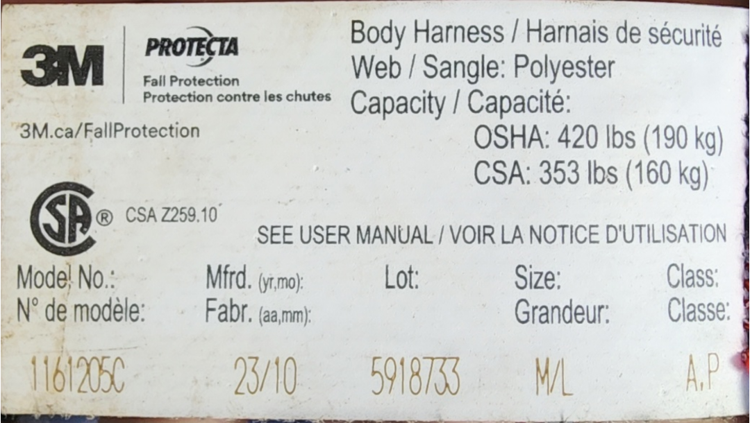 3M Protecta Body Harness - Size M/L - photo 5