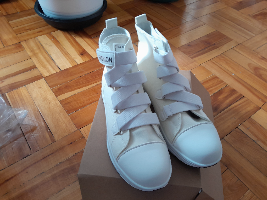 Women's White High-Top Canvas Sneakers - photo 4