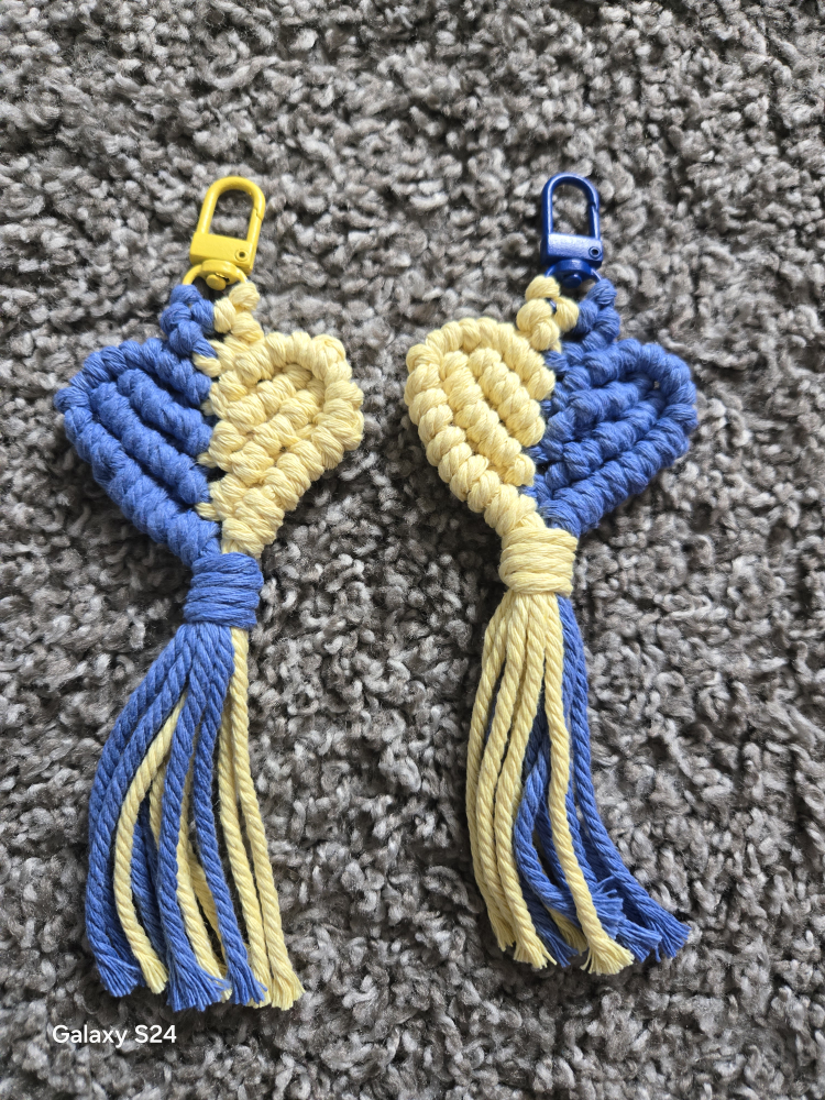 Macrame Heart Keychain - photo 2