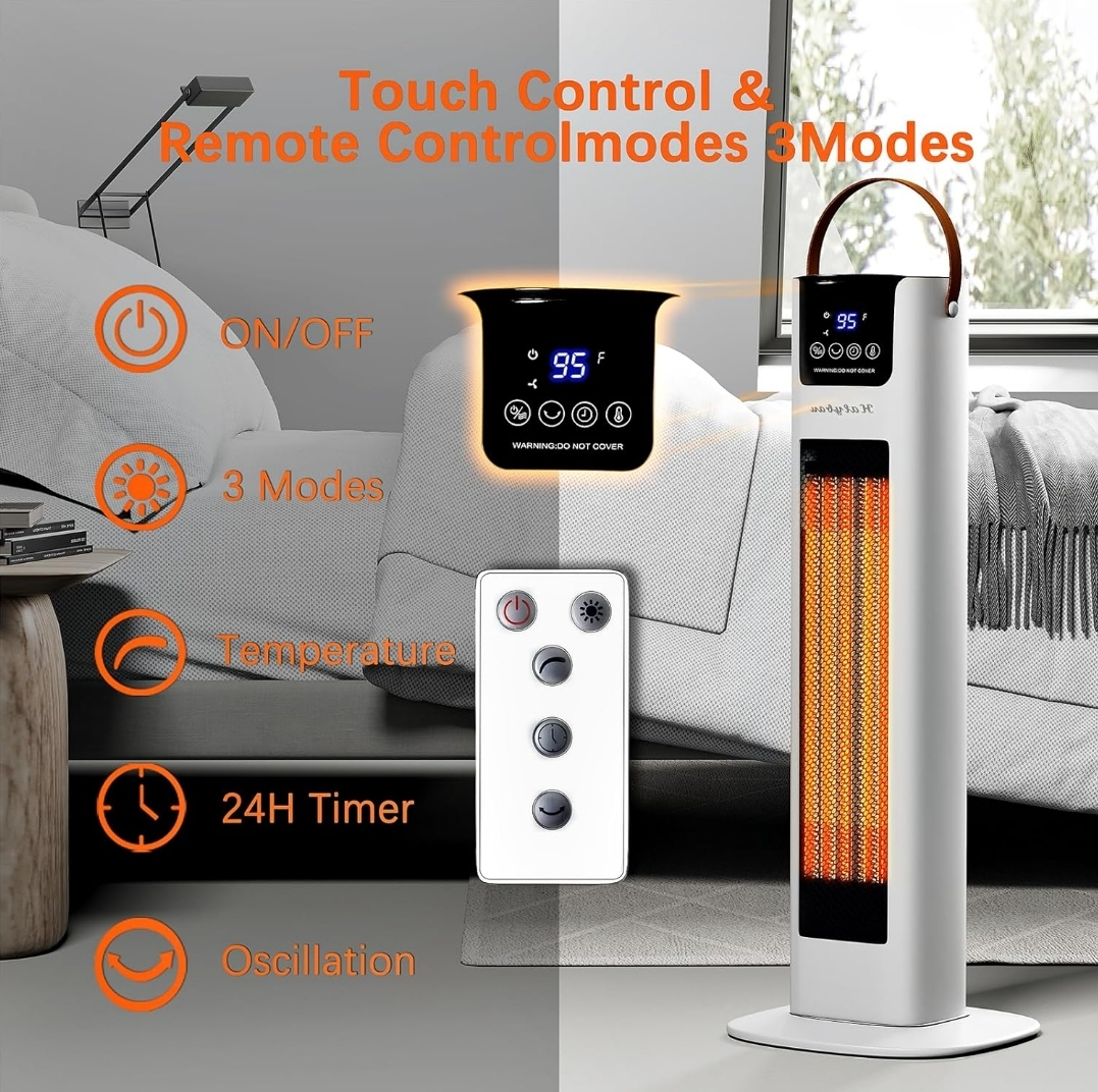 Halybau 1500W Ceramic PTC Heater with Remote - photo 2