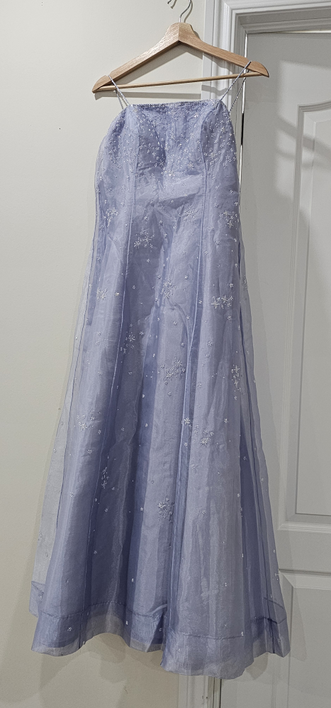 Lavender embellished formal gown