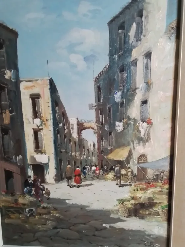 Original Oil Painting of Italian Street Scene by Clutterbuck image indicator(2)