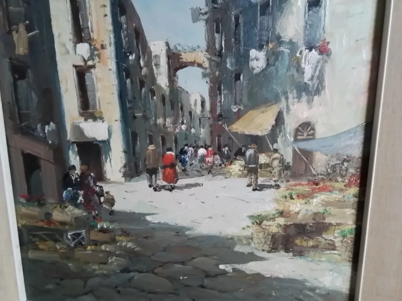 Original Oil Painting of Italian Street Scene by Clutterbuck image indicator(3)