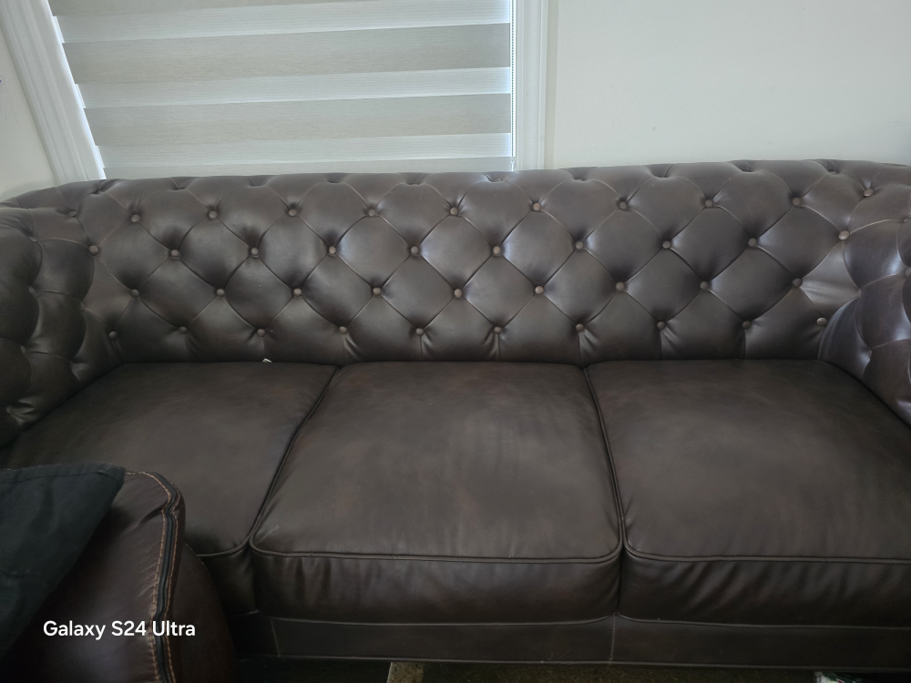 Brown Leather Chesterfield Sofa