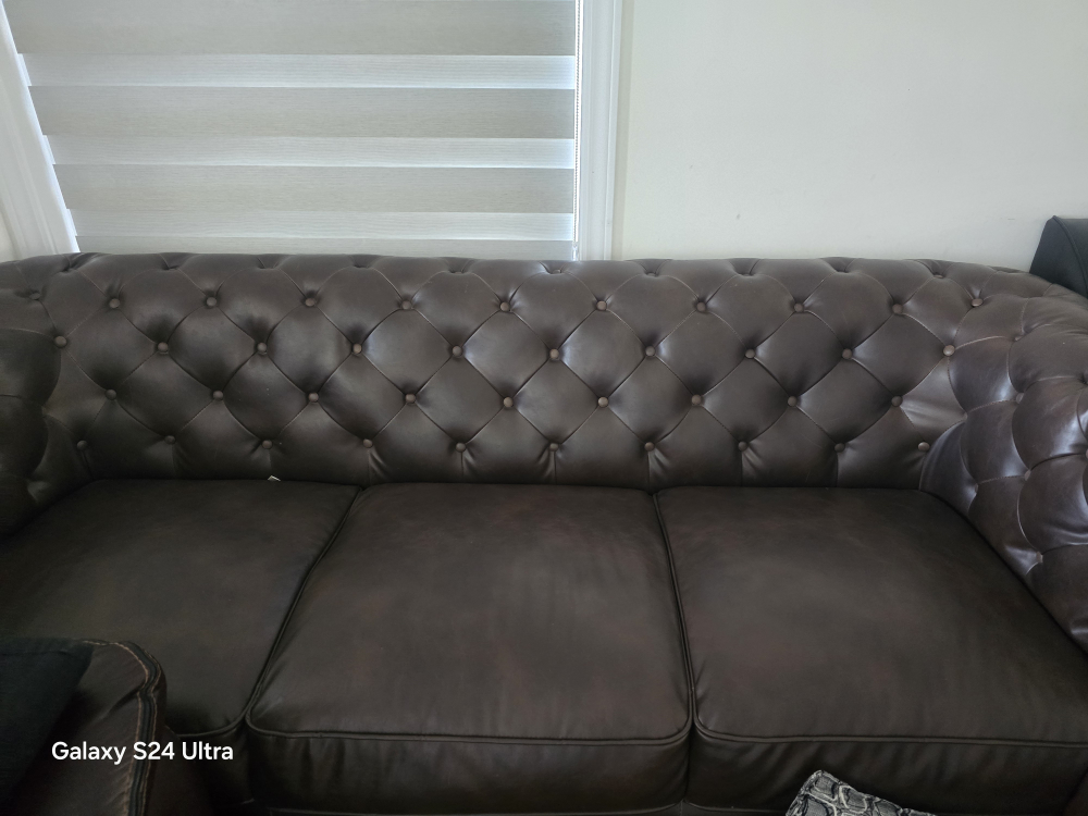 Brown Leather Chesterfield Sofa - photo 2