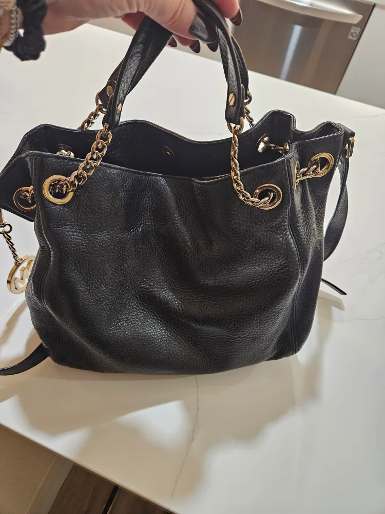 Michael Kors Black Leather Shoulder Bag thumbnail