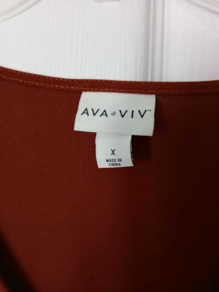 Ava & Viv Rust-Colored Midi Dress, Size X🧡 image indicator(3)