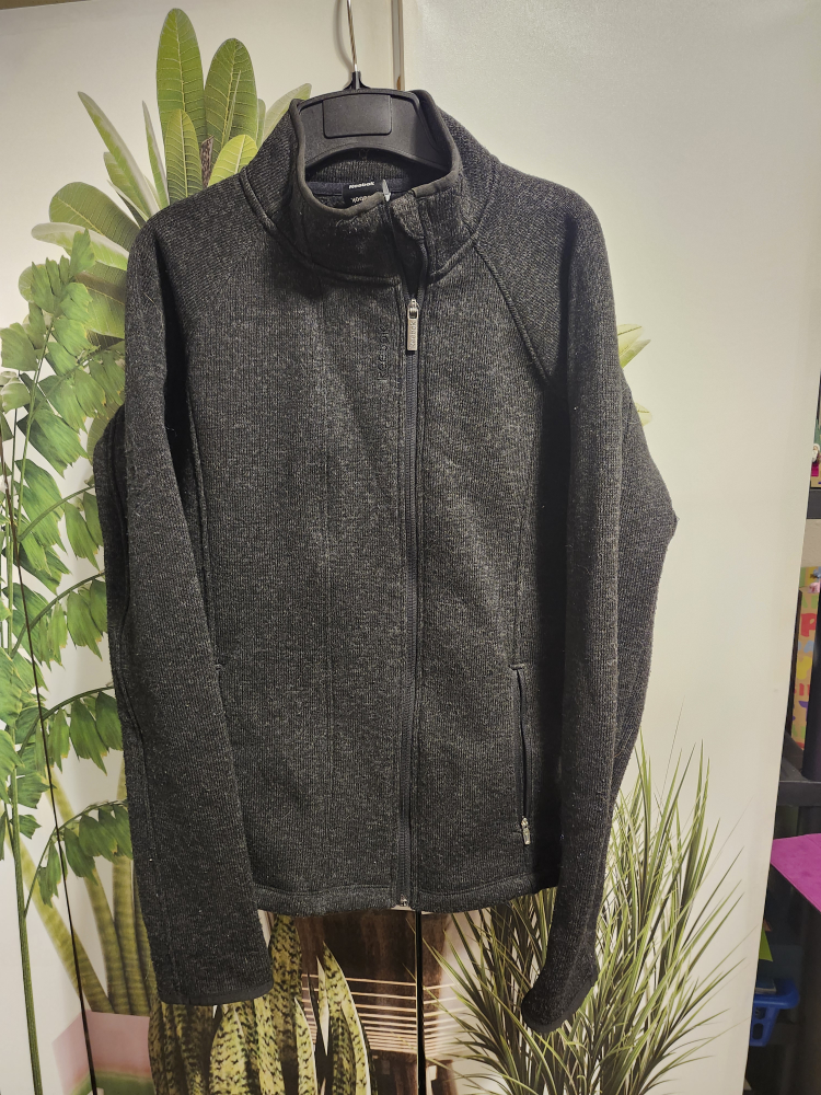 Reebok Women's Size Large Black Knit Zip-Up Jacket