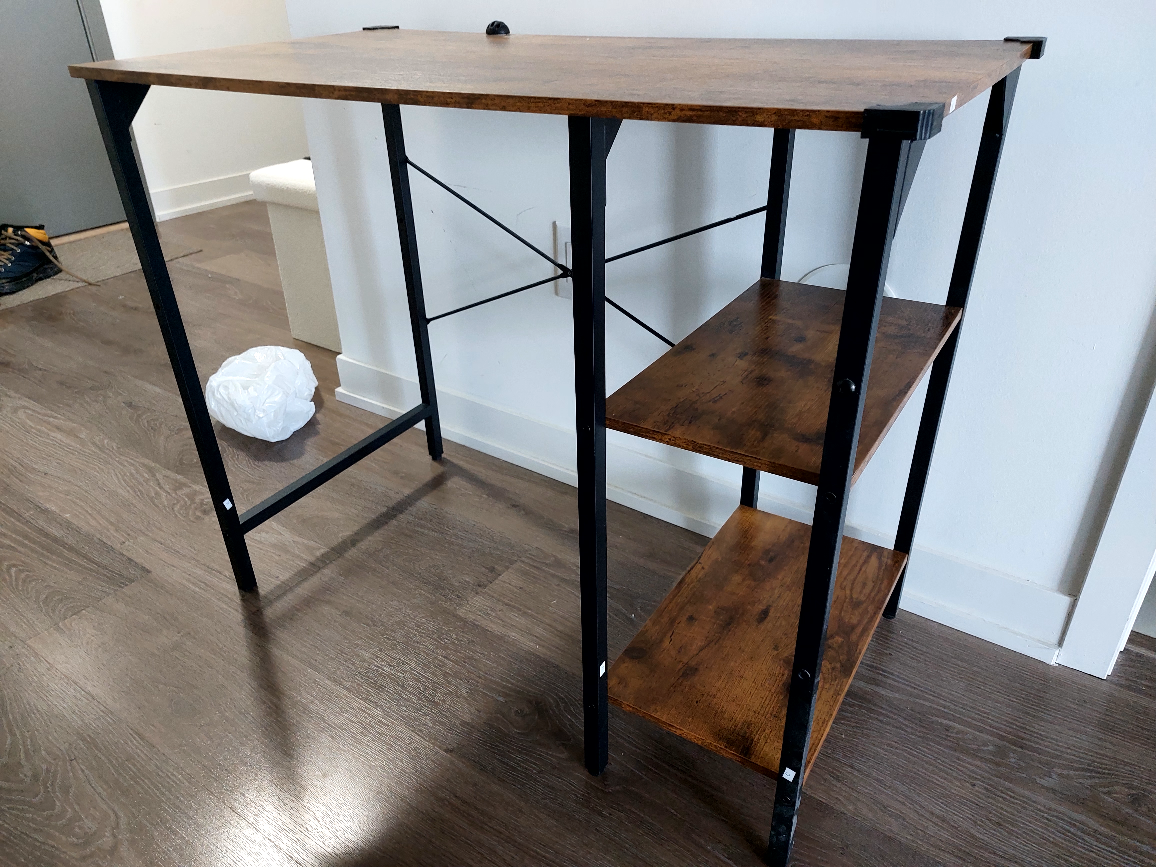 Computer Desk with Two Shelves - photo 2