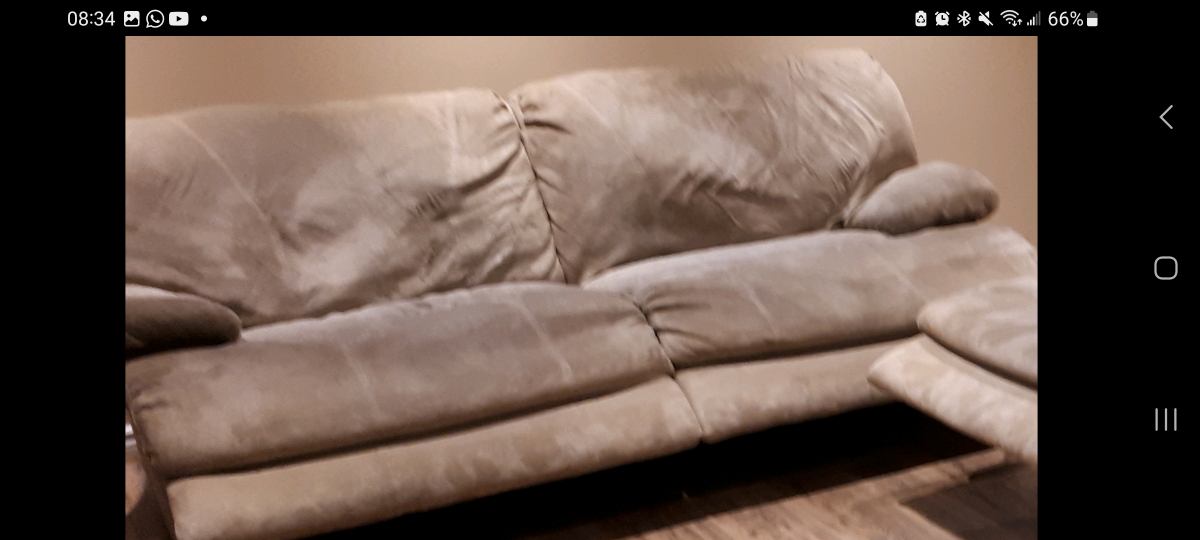 Reclining Sofa Set - Beige Microfiber - photo 2