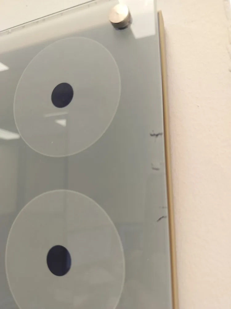 Set of two minimalist abstract art glass wall hangings image indicator(4)