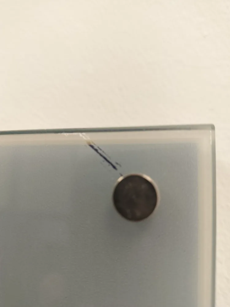 Set of two minimalist abstract art glass wall hangings image indicator(5)