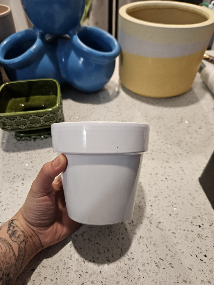 White ceramic planter pot