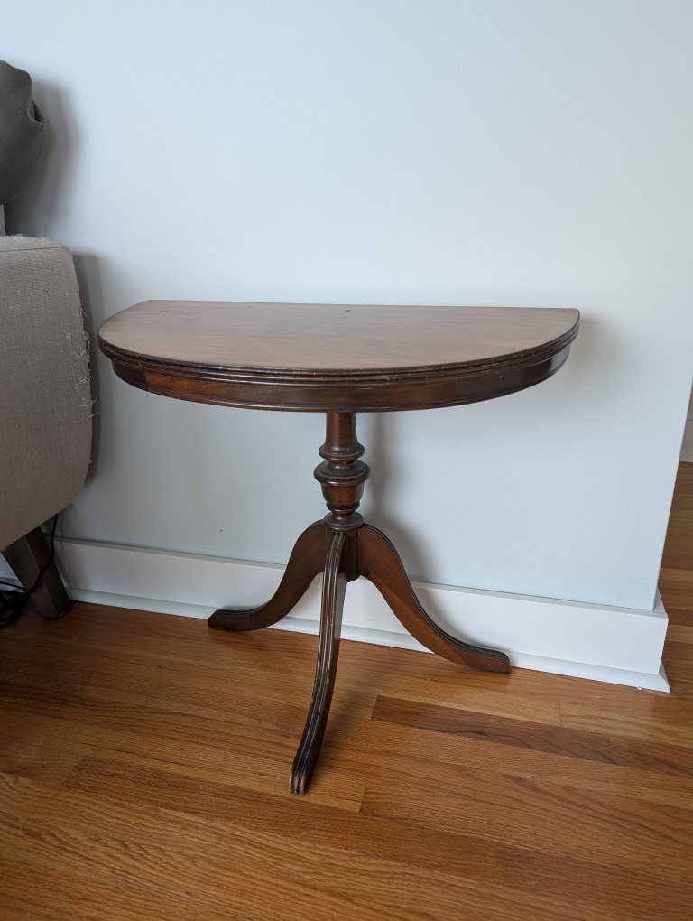 Vintage Half-Moon Console Table