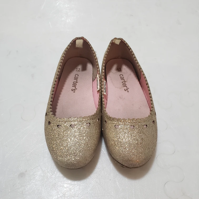 Carter's Girls Gold Glitter Flats Size 13