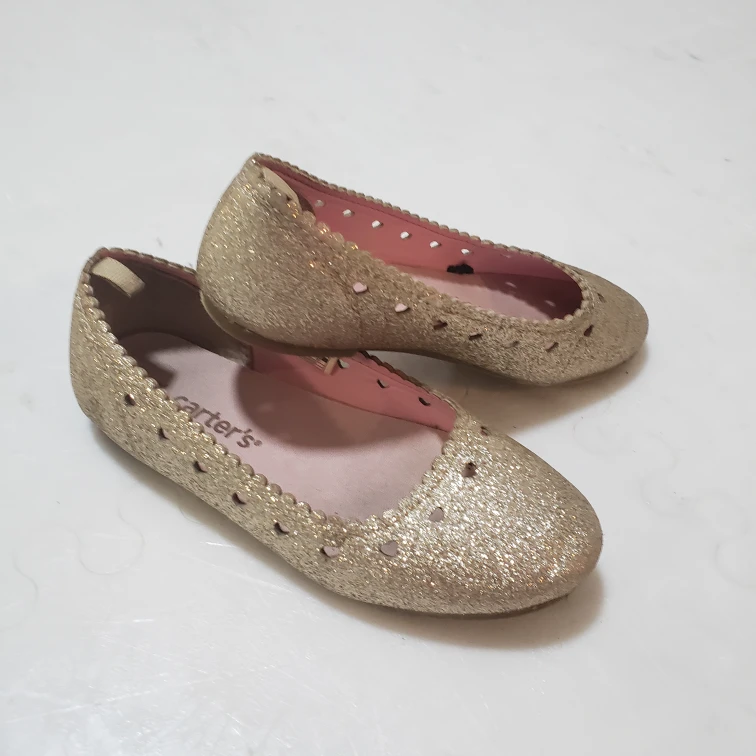 Carter's Girls Gold Glitter Flats Size 13 - photo 3