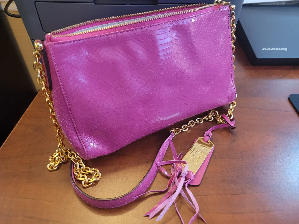Ralph Lauren Pink Snakeskin Crossbody Bag image indicator(4)