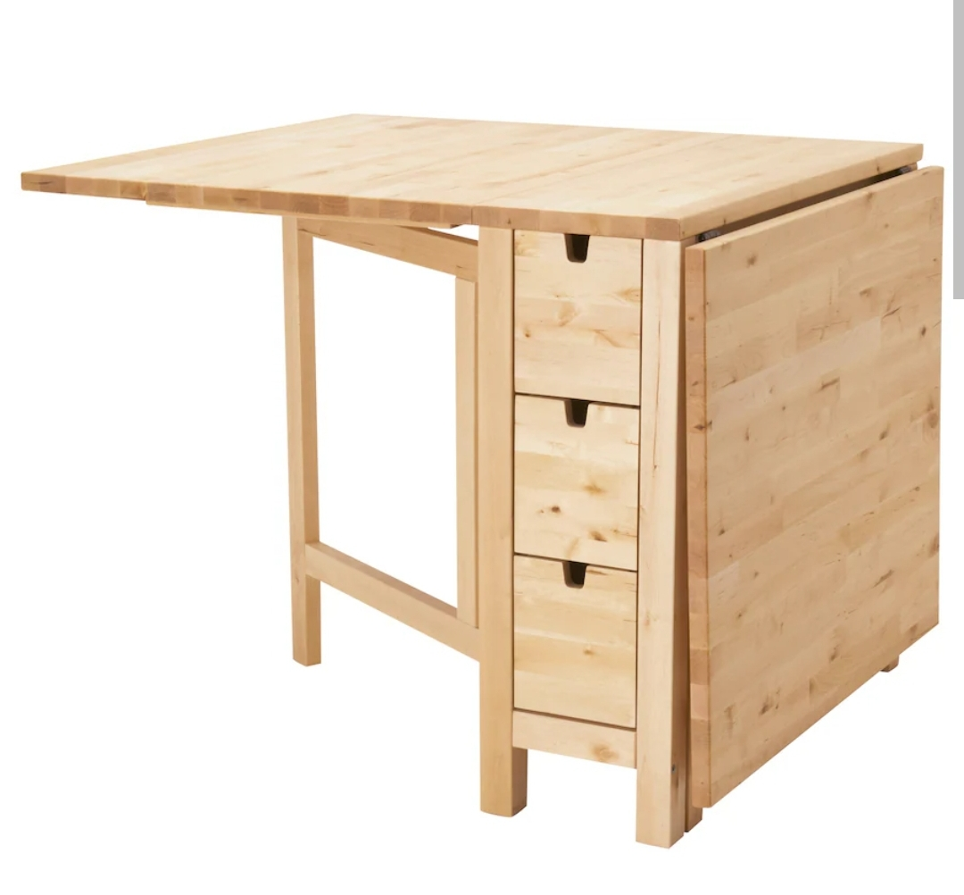 IKEA Drop-Leaf Table with Drawers - photo 2
