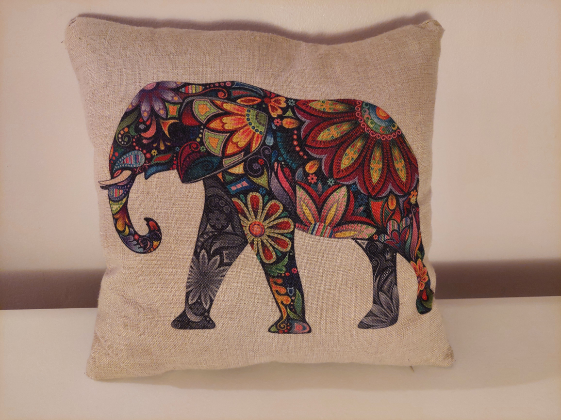Decorative Elephant Accent Pillow